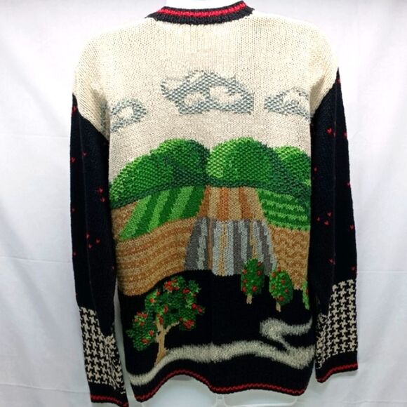 Heirloom Hand Knit Spring Time Americana Granny Core Embellished Cardigan XL.... - Picture 3 of 13